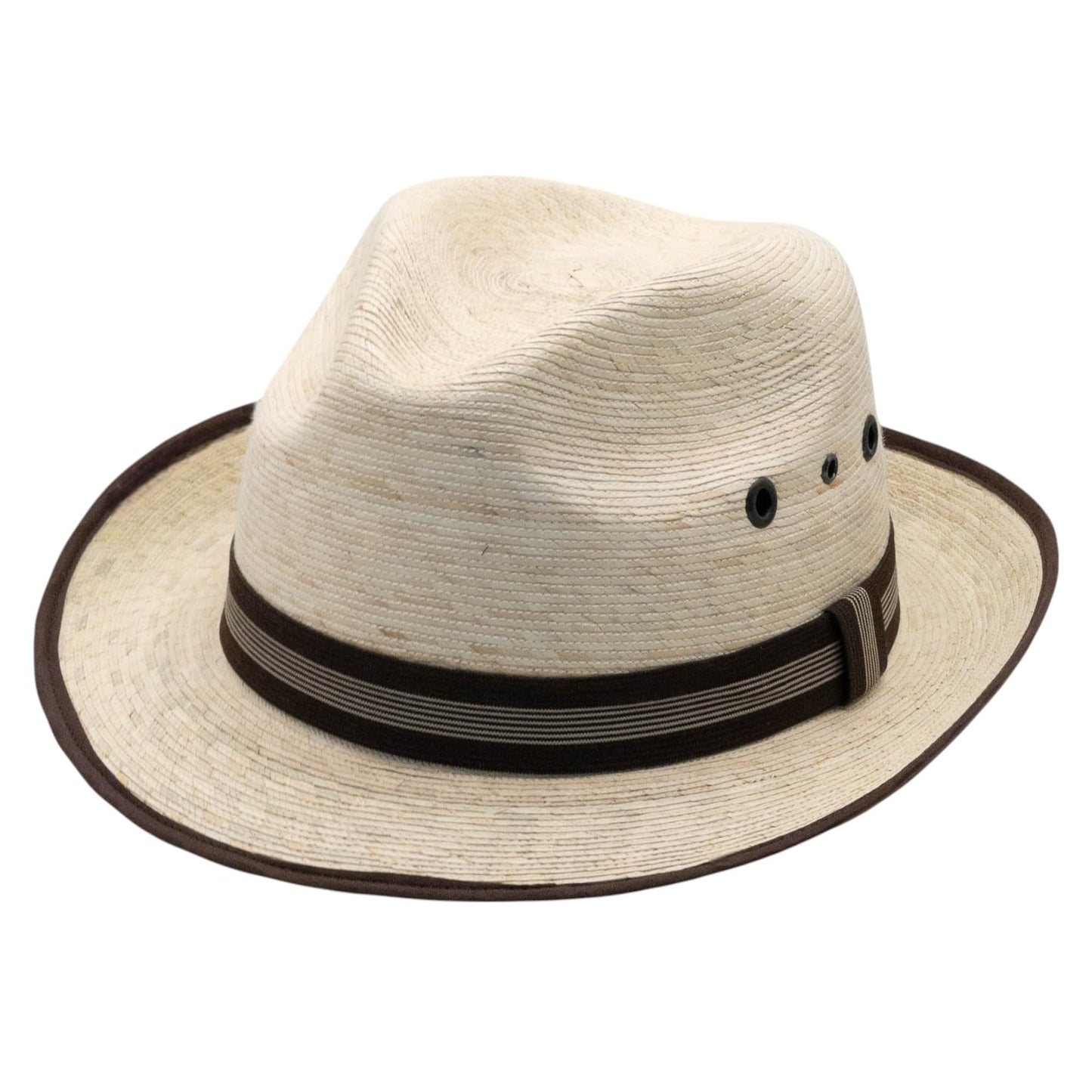 Straw Fedora Hat for Men - Panama Hat Short Brim M/L Sizes (22”–23 1/8”) Sun Hat UPF - Summer Vacation Essentials