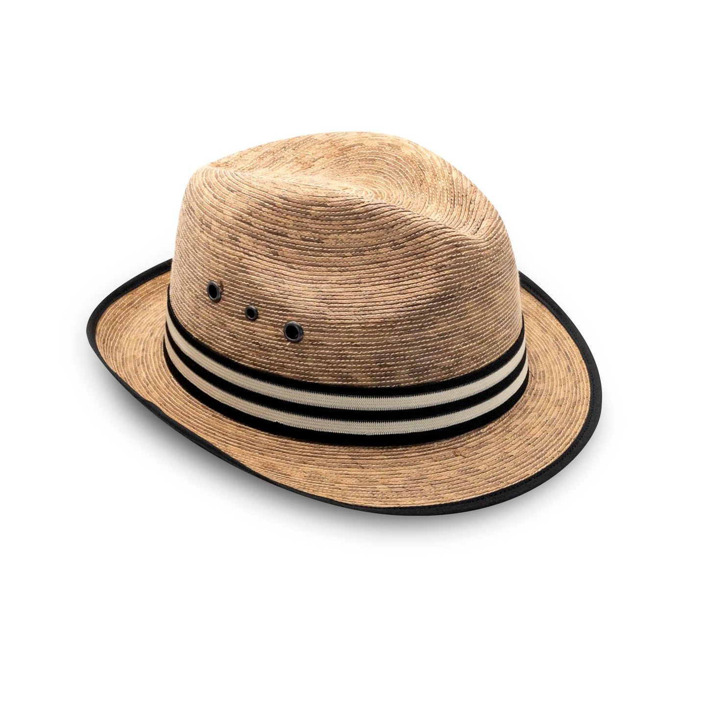 Straw Fedora Hat for Men - Panama Hat Short Brim M/L Sizes (22”–23 1/8”) Sun Hat UPF - Summer Vacation Essentials