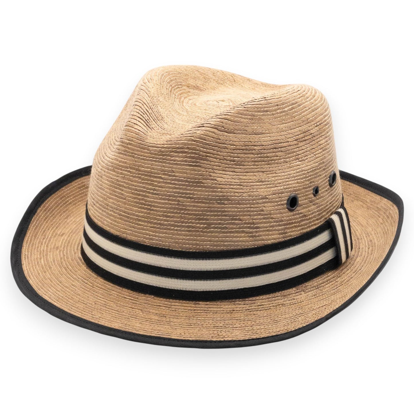 Straw Fedora Hat for Men - Panama Hat Short Brim M/L Sizes (22”–23 1/8”) Sun Hat UPF - Summer Vacation Essentials