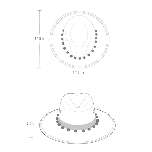 Straw Fedora Hat for Women - Wide Brim Sun Sat M/L Sizes (22”–23 1/8”) UPF Summer Vacation Essentials, Handmade.
