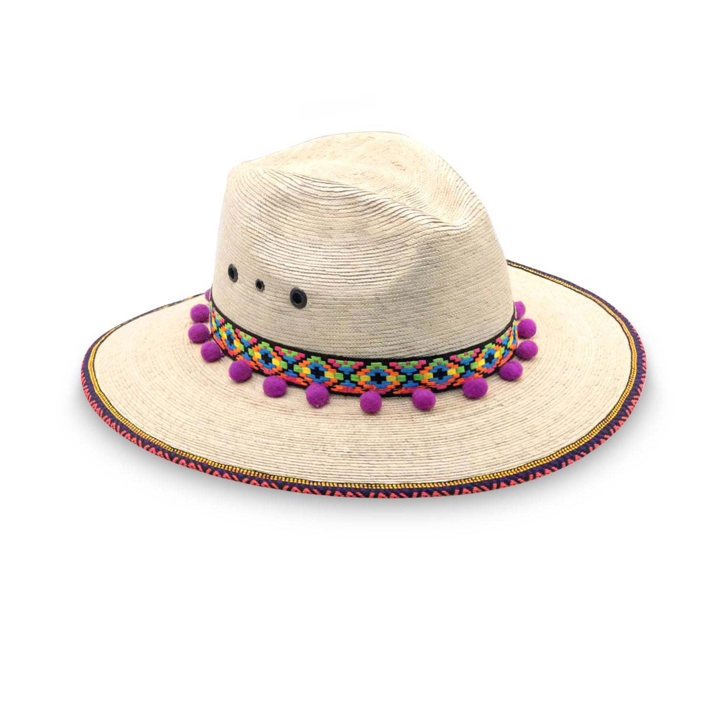 Straw Fedora Hat for Women - Wide Brim Sun Sat M/L Sizes (22”–23 1/8”) UPF Summer Vacation Essentials, Handmade.
