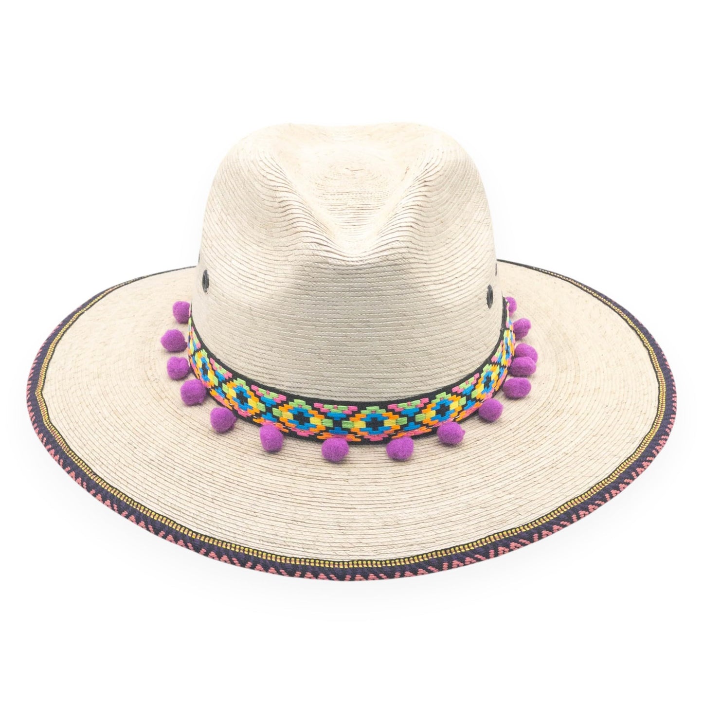 Straw Fedora Hat for Women - Wide Brim Sun Sat M/L Sizes (22”–23 1/8”) UPF Summer Vacation Essentials, Handmade.
