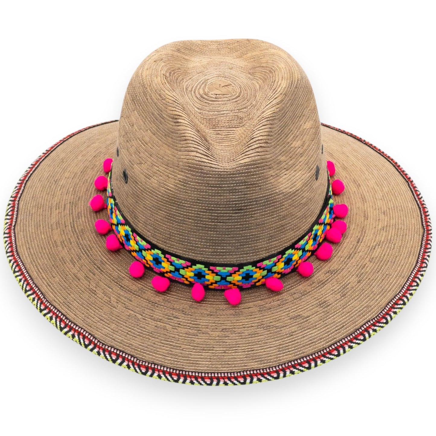 Straw Fedora Hat for Women - Wide Brim Sun Sat M/L Sizes (22”–23 1/8”) UPF Summer Vacation Essentials, Handmade.