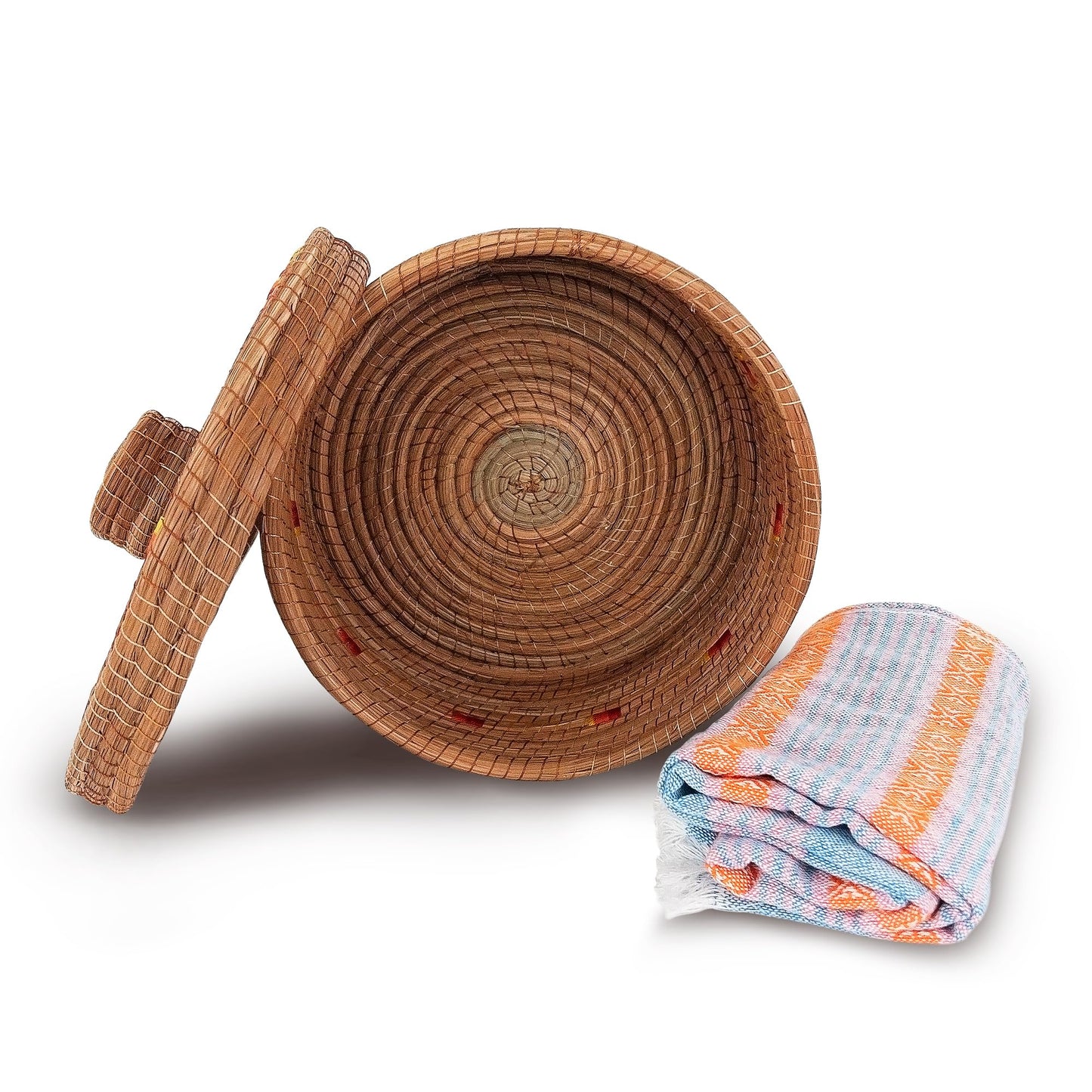 Ocoxal pine fiber tortilla holder with kitchen towel napkin included 