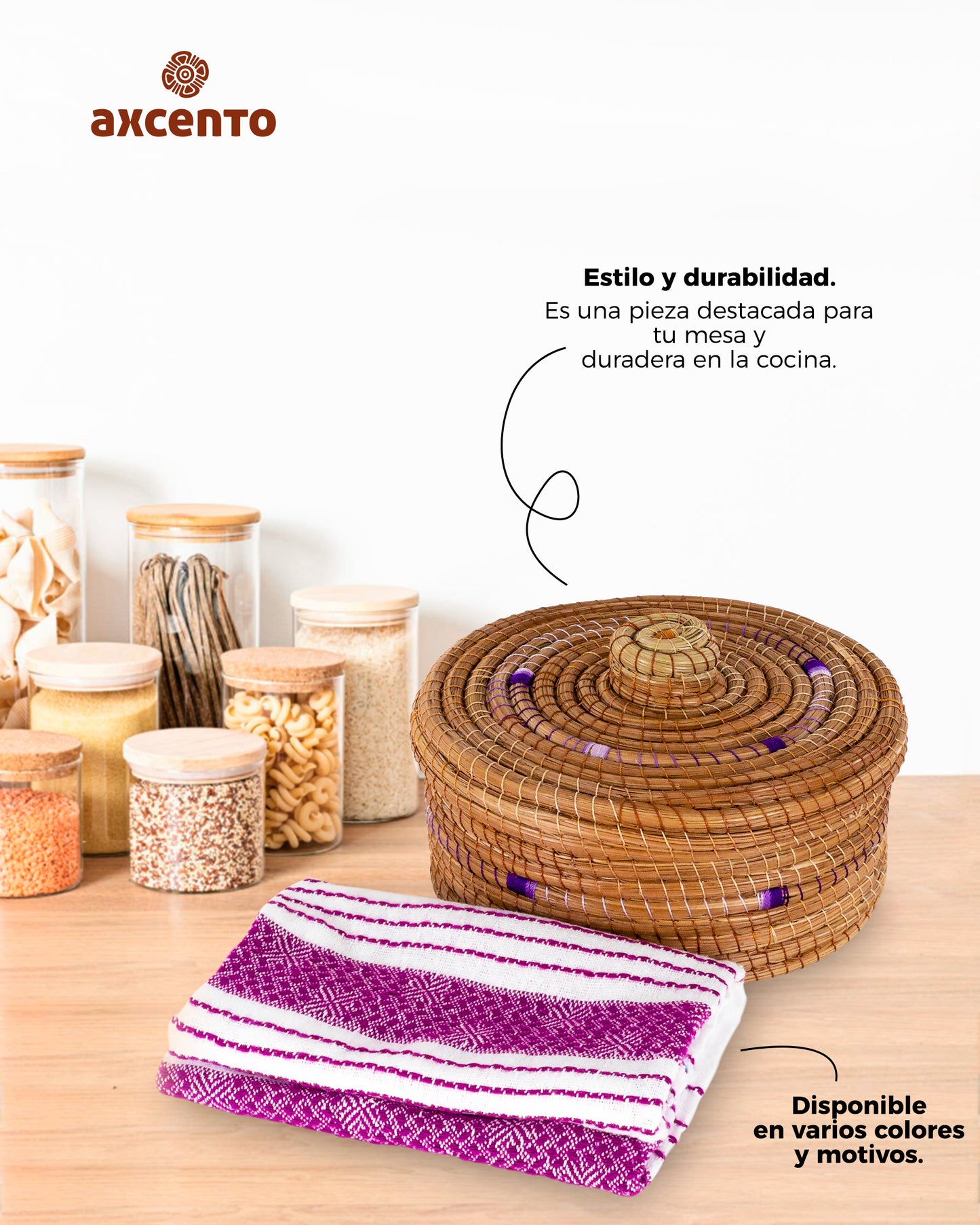 Ocoxal pine fiber tortilla holder with kitchen towel napkin included 