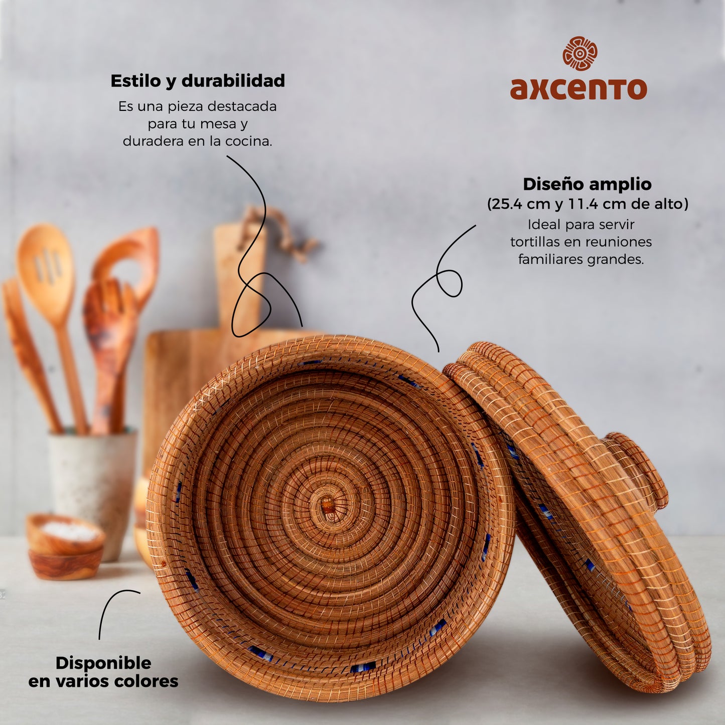 Ocoxal pine fiber tortilla holder with kitchen towel napkin included 