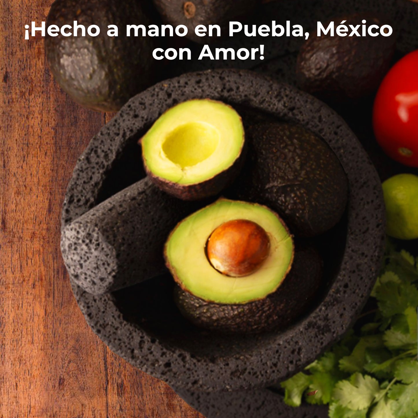 Volcanic Stone Molcajete and Chopping Board Kit - Open Pore, Black